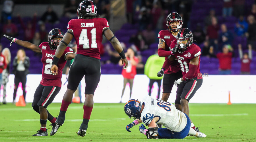 No. 24 Troy Defense Big in Comeback Win Over  No. 25 UTSA at Duluth Trading Cure Bowl